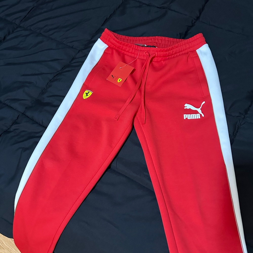 Ferrari Red and White Joggers